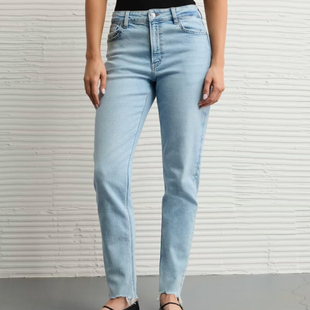 AE stretch mom jeans